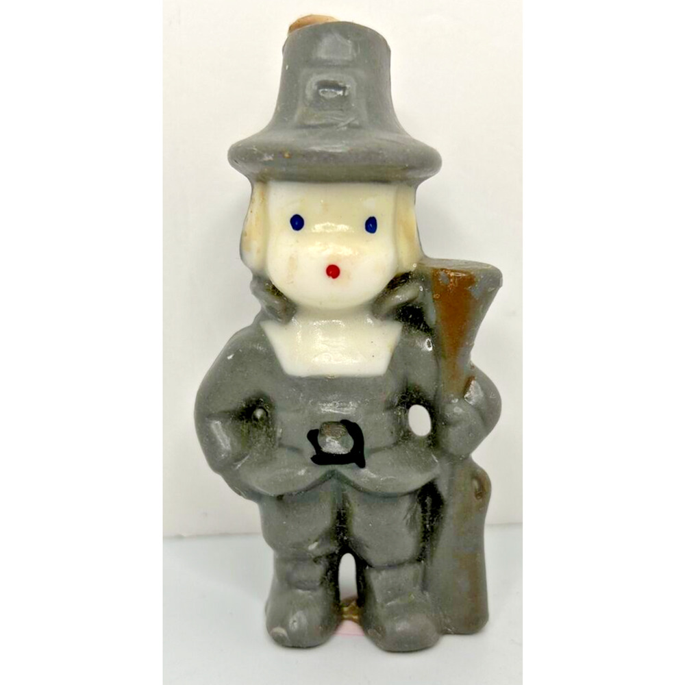 Vintage Gurley Thanksgiving Pilgrim Candle 3.5" SKU H527
